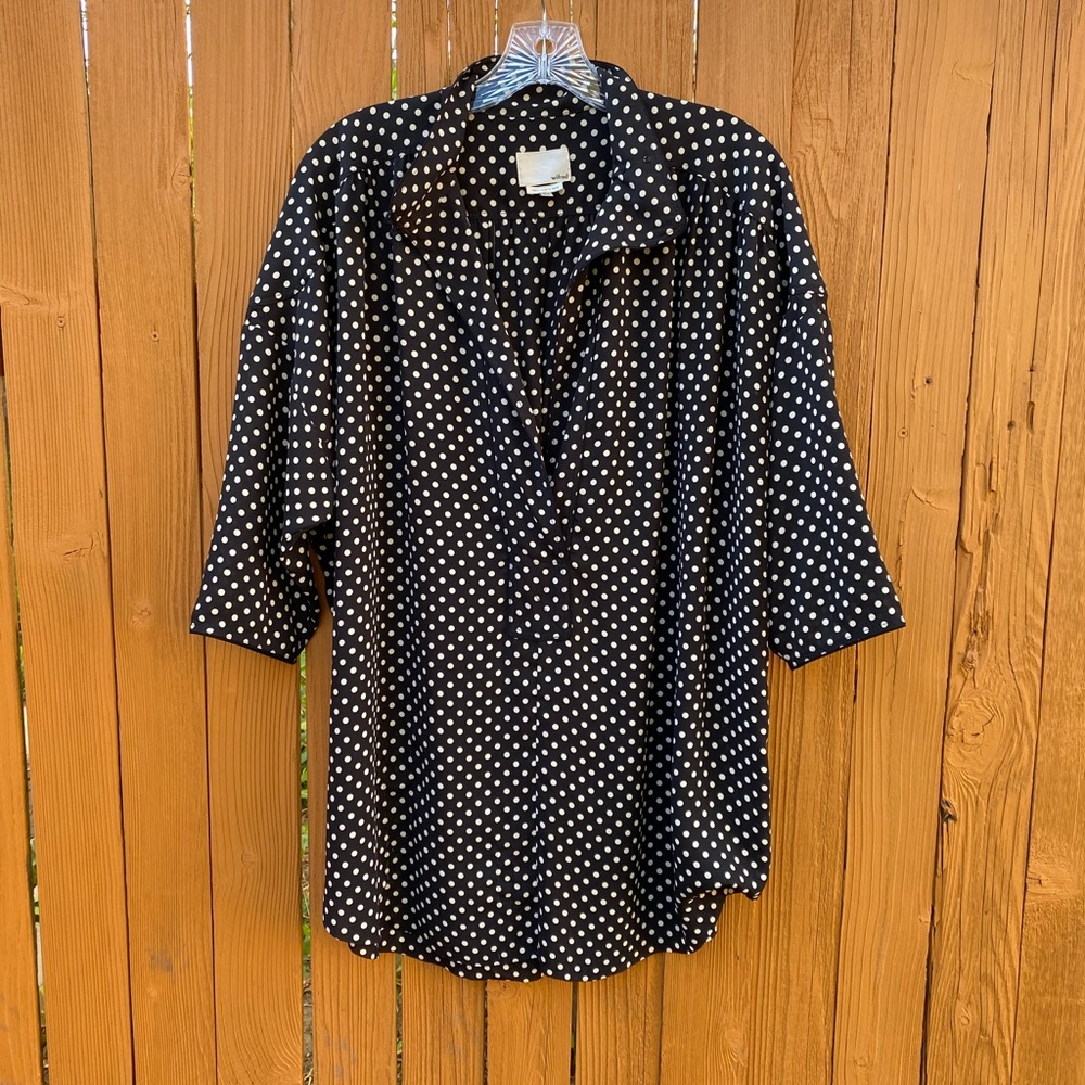 Aritzia polka dot blouse